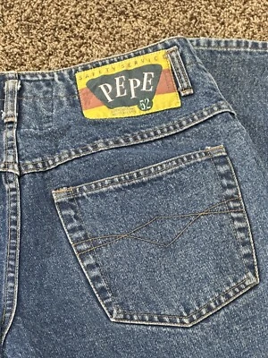 Jeans vintage Pepe Mom~Safety Service 52~Talla M Fontaine 1987~31” cintura alta Foto 1 de 4
