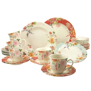 CreaTable 19428 Kombiservice Crimson für 6 Personen, Steingut, mehrfarbig (1 Set - Bild 1 von 2