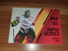 DEL 20-21 2020-2021 RAPID GLOVES PARALLEL #RG07 Justin Pogge Cologne Sharks KEC