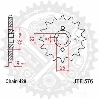 JTF576.18 JT Front Sprocket 18/428 For Yamaha XT 350 H - Image 1 of 4