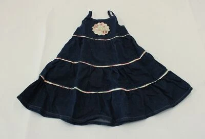 Under The Nile Baby Girl's 3 Tier Floral Embroidery Dress JL3 Blue Size 2T NWT — 第 1/3 张图片