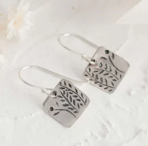 925 Silver Fern Earrings Mother's Day Gift Elegant Minimalist Leaf Vine Jewelry - Picture 1 of 8