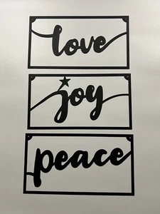 Love Joy Peace lasergeschnittene Stahlschilder. Hohe Qualität, Made in USA, versandkostenfrei - Bild 1 von 1