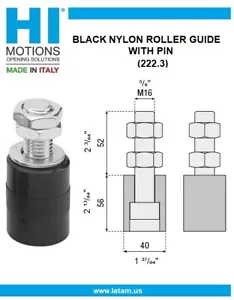 GUÍA DE RODILLOS DE NAILON NEGRO BENINCA HI-MOTIONS CON PIN - 6 PIEZAS (222.3) - Imagen 1 de 3