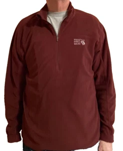Mens Mountain Hardware Red Zip neck Light Wt Fleece Size L - Picture 1 of 5