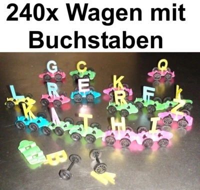 240x Buchstabenzug Wagen Ü-Ei Sammeln NAME Wurfmaterial Kindergeburtstag Verlosu - Bild 1 von 2