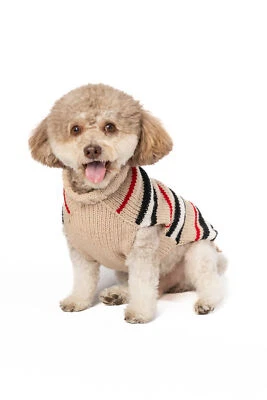 Bentley Alpaca Stripe  Dog Sweater Chilly Dog Hand Knit Wool  XXS-XXXL Pet Puppy - Image 1 of 4