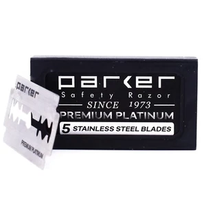 100 Parker Premium platinbeschichtete rostfreie zweischneidige Sicherheitsrasierklinge 20 x 5 - Bild 1 von 4
