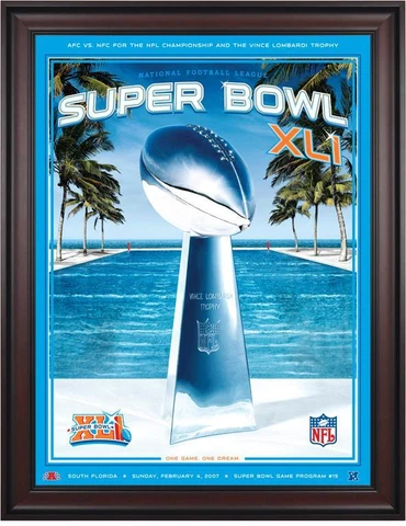 2007 Colts vs Bears Framed 36" x 48" Canvas Super Bowl XLI Program - Fanatics Cover
