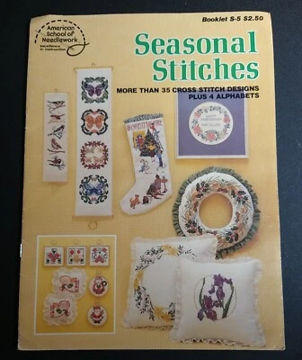 American School Seasonal Stitches 35 Designs and Alphabets Cross Stitch Pattern - Image 1 of 2