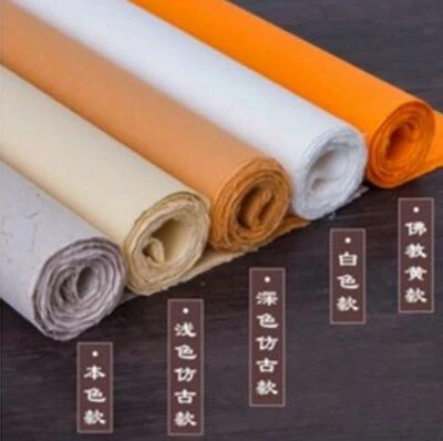 Papel de arroz chino r Xuan pintura caligrafía hecha a mano fibra papel Yunlong 10 un. Foto 1 de 4