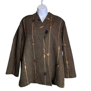Deborah Cross Women’s Embroidered Fiber Arts Oversized Jacket Est. Size XXL - Picture 1 of 11