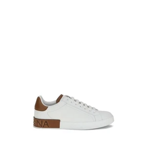 Scarpe da ginnastica basse Dolce&Gabbana Portofino uomo sneakers bianche 100% pelle - Foto 1 di 4
