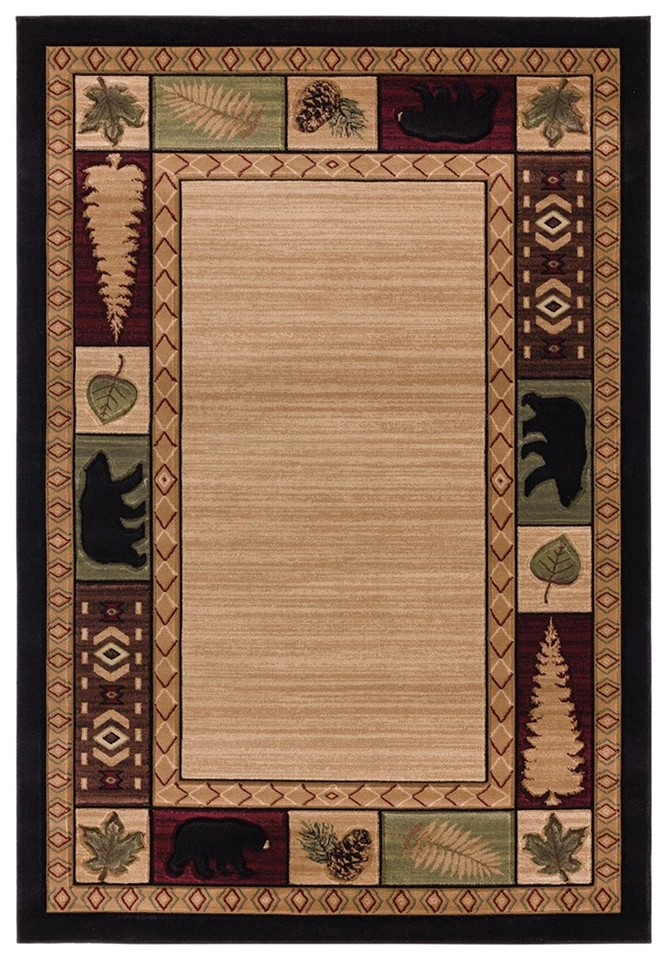 Alfombrilla de puerta 2x4 United Weavers beige con bordes árboles 2055 40426 - abril 2' 7" x 4' 2" Foto 1 de 2