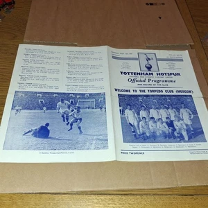 1959-1960 4 PAGE FRIENDLY TOTTENHAM/SPURS V TORPEDO MOSCOW RUSSIA - Picture 1 of 2