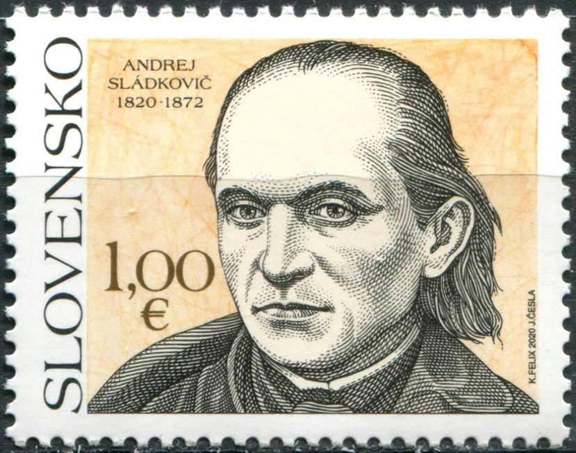Slovakia 2020. 200 years of the Birth of Andrej Sládkovič (MNH OG **) Stamp - Image 1 of 1