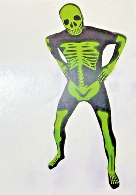 Adulto Brilla en la Oscuridad Esqueleto Morphsuit Hombre Mujer Halloween Disfraz XL Foto 1 de 4