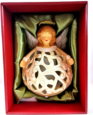 Angel Luminary 无焰蜡烛 全新带盒 照亮圣诞装饰 — 第 1/4 张图片