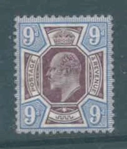 GB 1911 EVII SG306a 9d dp dll redd-purp & dp bright blue u/m cracked gum cat200€ - Bild 1 von 2