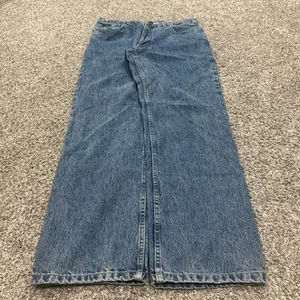 90s IZOD Baggy Jeans Relaxed Fit Blue Denim Pants 34x33 Retro Grandpa Faded - Picture 1 of 5