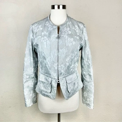 Chaqueta Armani Collezioni Floral Cremallera Azul Claro Foto 1 de 4