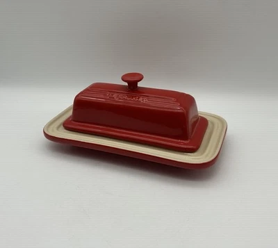 Le Creuset Butter Dish Red Gradient Stoneware Covered Stick Butter Keeper - Image 1 of 4