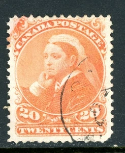 Canada 1897 QV Widow's Weeds 20¢ Vermillion Scott #46 VFU Q117 - Picture 1 of 6