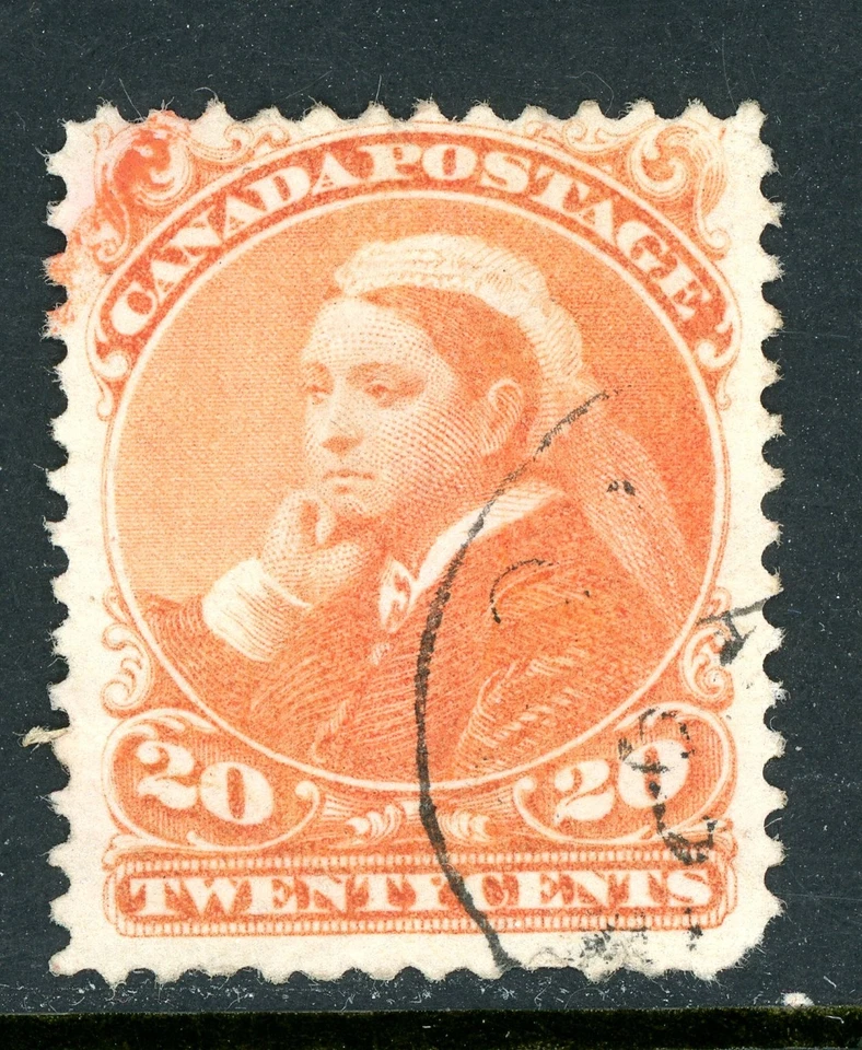 Canada 1897 QV Widow's Weeds 20¢ Vermillion Scott #46 VFU Q117 - Image 1 of 4