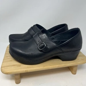 Dansko Professional Black Leather Matte Clogs Buckle Size 43 - Picture 1 of 9