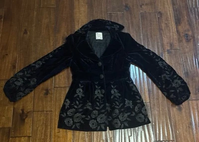 Chaqueta Blazer Nanette Lepore Vintage Y2K Azul Oscuro Floral Foto 1 de 4