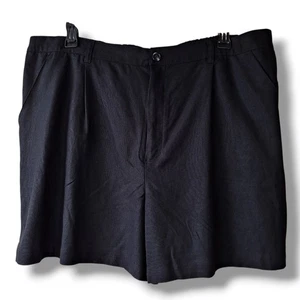 Pantalones Cortos New Time And True Mezcla de Lino para Mujer XXXL Negro Espalda Elástica Tiro Alto  - Imagen 1 de 6