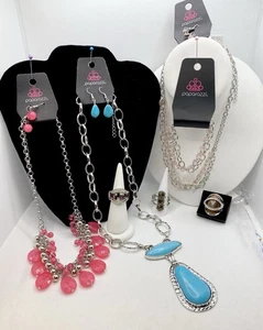 Paparazzi Jewelry Bulk Lot Brown Rings Pink Necklace Earrings Turquoise Blue - Picture 1 of 1