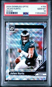 2024 Donruss Optic - Jalen Hurts Wave Prizm /300 - PSA 10 - Eagles SB MVP - Picture 1 of 2