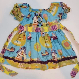 Matilda Jane Girls Paint By Numbers Sidewalk Chalk Peasant Top Size 4 - Picture 1 of 7
