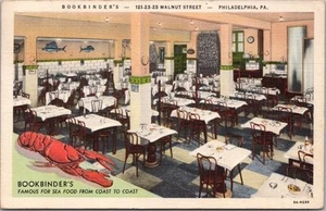 PHILADELPHIA Pennsylvania Postal RESTAURANTE ENCUADERNADOR Interior/1936 Cancelar - Imagen 1 de 2