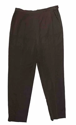 MUJER ESCADA MARRÓN LANA CREMALLERA LATERAL CARRERA INFORMAL TOBILLO PANTALONES TALLA 40 Cintura 31 Foto 1 de 4