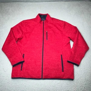 Johnnie-O Jacket Men Extra Large Red Coastal Fleece Lined Full Zip Pockets Surf - Picture 1 of 18