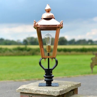 NEW Victorian Copper Lantern & Pillar Post Outdoor Garden Light - 71cm - Image 1 of 4