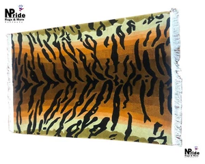 Authentic Tibetan Tiger Stripe Rug Carpet Runner-Wool - 2ftx3ft Handknotted - Picture 1 of 6