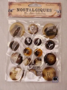 Nostalgiques 3-D Antique Button Stickers Scrapbook Embellishments Cards Lot 8M  - Picture 1 of 3