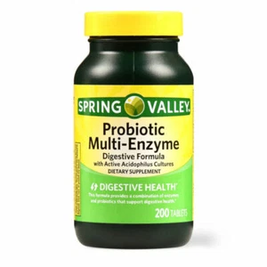 Spring Valley Probiotic Multi-Enzyme Digestive Formula Tablets 200 Count TikTok - Picture 1 of 3