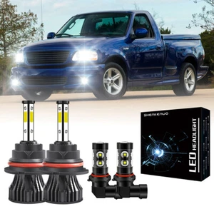 For 1997-2003 Ford F150 6000K Led Headlight Hi/Lo+Fog light bulbs Combo White - Foto 1 di 12