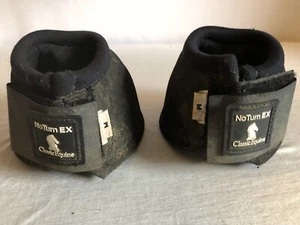 Classic Equine No Turn EX Horse Bell Boots Black Medium - Picture 1 of 6