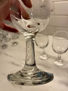 4 copas de vino de vástago grueso copa mediados de siglo vajilla soplada a mano de colección - Imagen 1 de 22