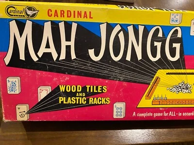 Vintage Cardinal MAH JONGG GAME~Plastic Racks & 162 Wooden Tiles-1970's - Image 1 of 4