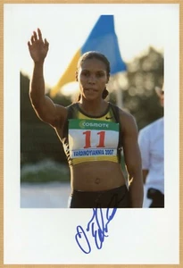 Torri Edwards - velocista americano - foto grande firmata - Bruxelles 2008 - certificato di autenticità - Foto 1 di 1