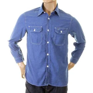 Sugar Cane SC25513 VAT DYE Blue Chambray Work Shirt CANE2017 - Picture 1 of 4