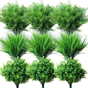 9Pcs Artificial Plants Outdoor Fake Fern Trailing Foliage Flower Leaf Home Decor - Picture 1 of 9