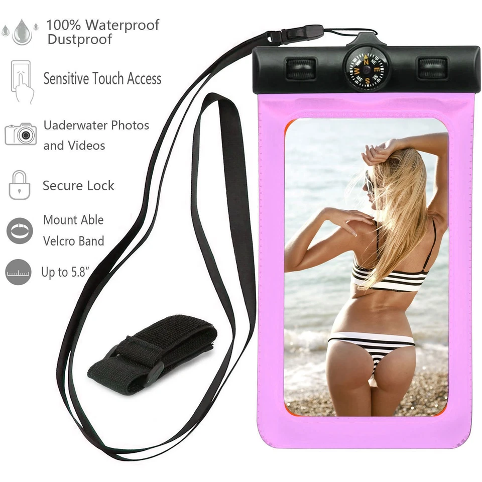 Waterproof  Phone Case Dry Pouch Bag with Lanyard for iPhone 6  7  8  X 11 12  - Image 1 of 4