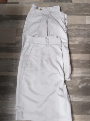 Para Hombres 38 2 Pares Pantalones Cortos Plisados Delanteros Claiborne & Savane Caqui Pantalones Cortos 8" Entrepierna  Foto 1 de 4